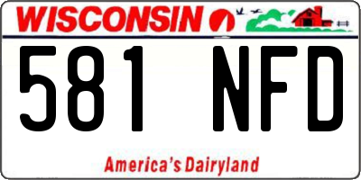 WI license plate 581NFD