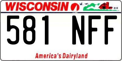 WI license plate 581NFF
