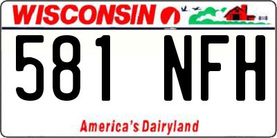 WI license plate 581NFH