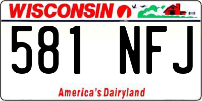 WI license plate 581NFJ