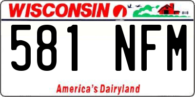 WI license plate 581NFM