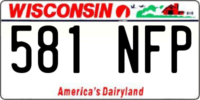 WI license plate 581NFP