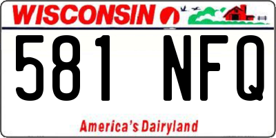WI license plate 581NFQ