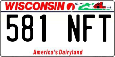 WI license plate 581NFT