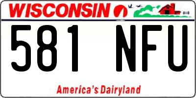 WI license plate 581NFU