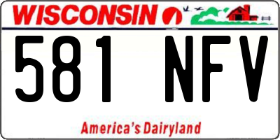 WI license plate 581NFV