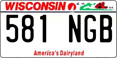 WI license plate 581NGB