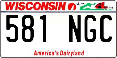 WI license plate 581NGC