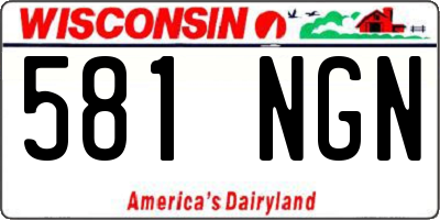 WI license plate 581NGN
