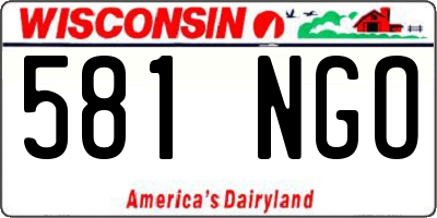 WI license plate 581NGO