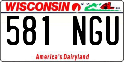WI license plate 581NGU