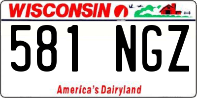 WI license plate 581NGZ