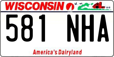 WI license plate 581NHA