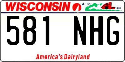 WI license plate 581NHG