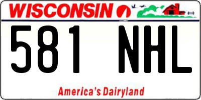 WI license plate 581NHL