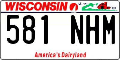 WI license plate 581NHM
