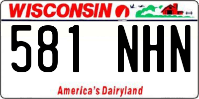 WI license plate 581NHN