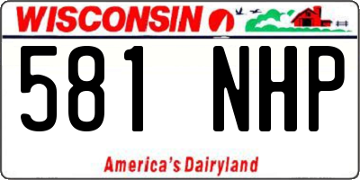 WI license plate 581NHP
