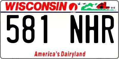 WI license plate 581NHR