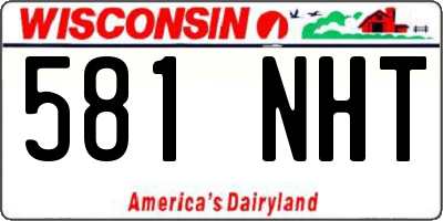 WI license plate 581NHT
