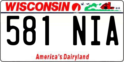 WI license plate 581NIA