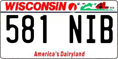 WI license plate 581NIB