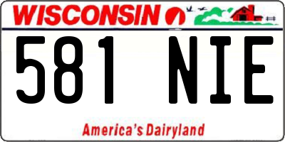 WI license plate 581NIE