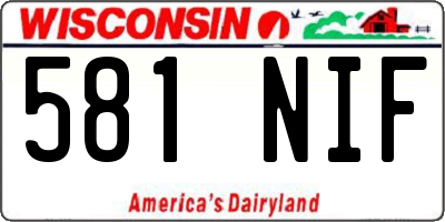 WI license plate 581NIF