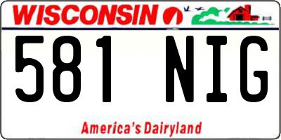 WI license plate 581NIG