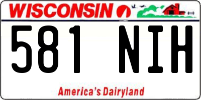 WI license plate 581NIH
