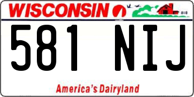WI license plate 581NIJ