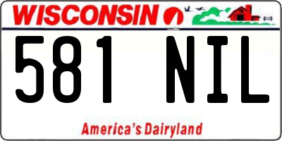 WI license plate 581NIL