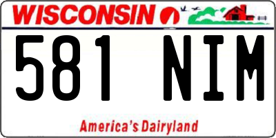 WI license plate 581NIM