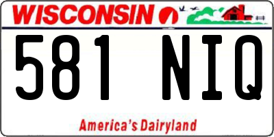 WI license plate 581NIQ
