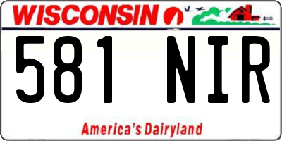 WI license plate 581NIR