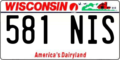 WI license plate 581NIS