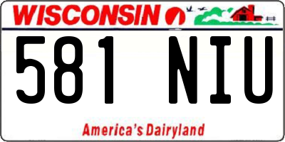 WI license plate 581NIU