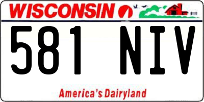 WI license plate 581NIV