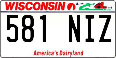WI license plate 581NIZ
