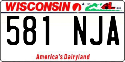 WI license plate 581NJA