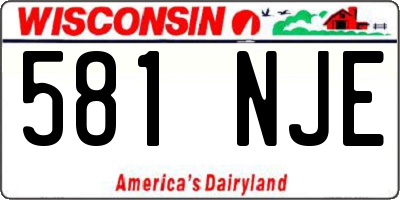 WI license plate 581NJE