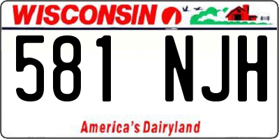 WI license plate 581NJH