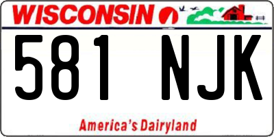 WI license plate 581NJK