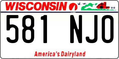 WI license plate 581NJO