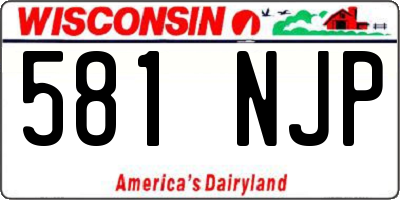 WI license plate 581NJP
