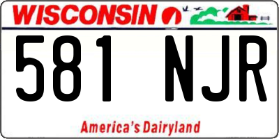 WI license plate 581NJR