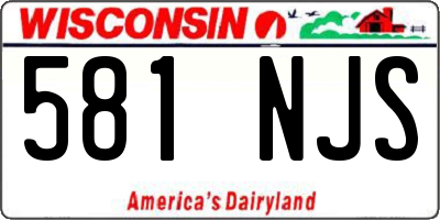 WI license plate 581NJS