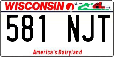 WI license plate 581NJT