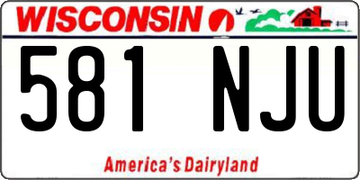 WI license plate 581NJU