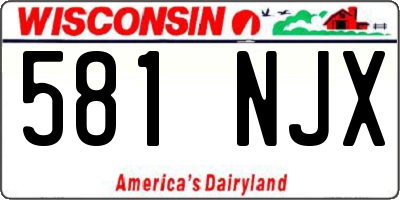 WI license plate 581NJX